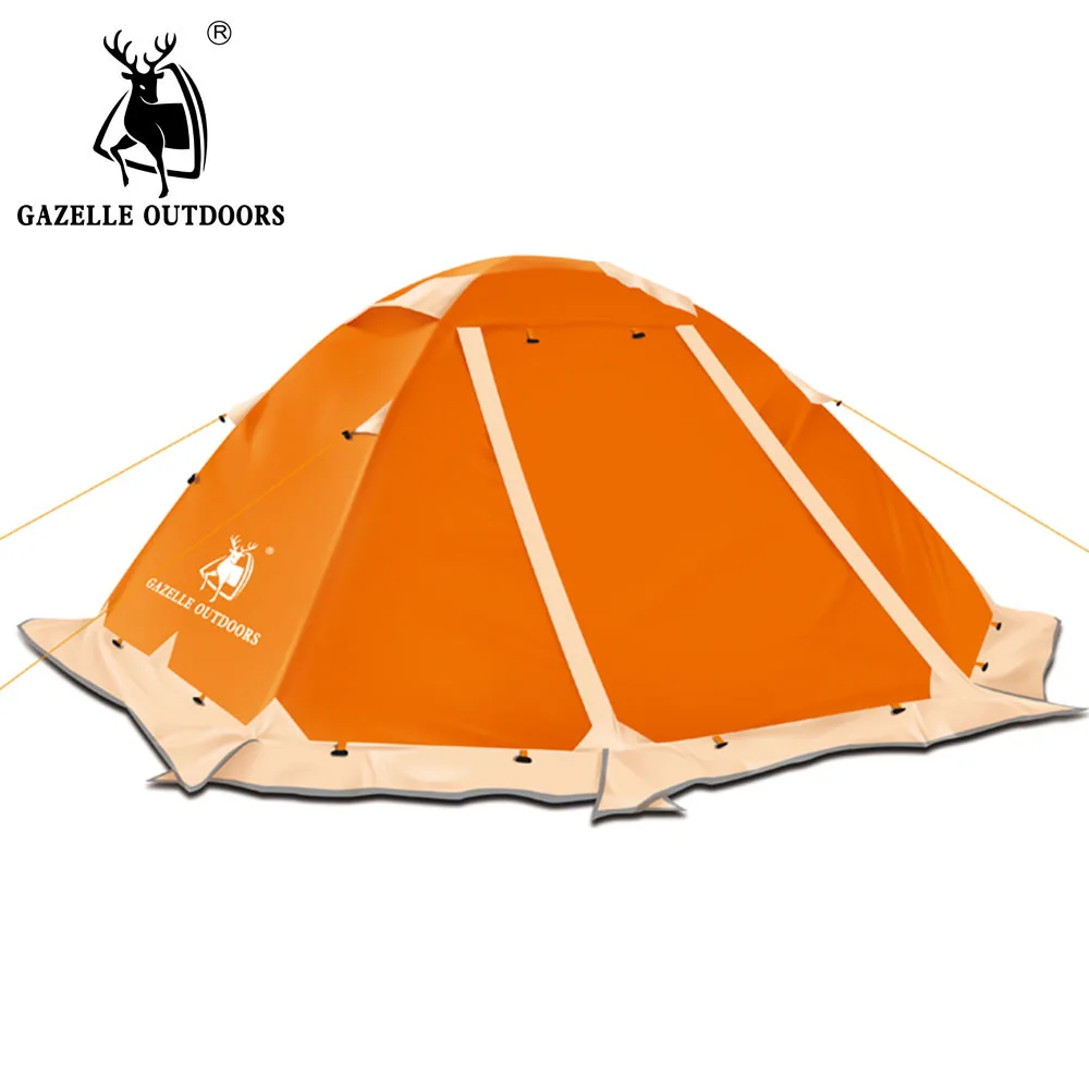 

camping tent outdoor double layer waterproof tourist hiking tent travel tents Aluminum Pole with skirt