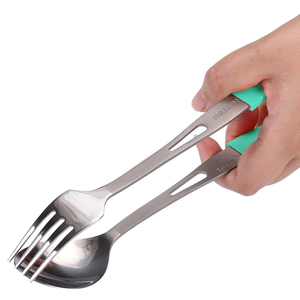 TOAKS Ultralight Titanium Tableware Outdoor Flatware Cutlery Fork Spoon