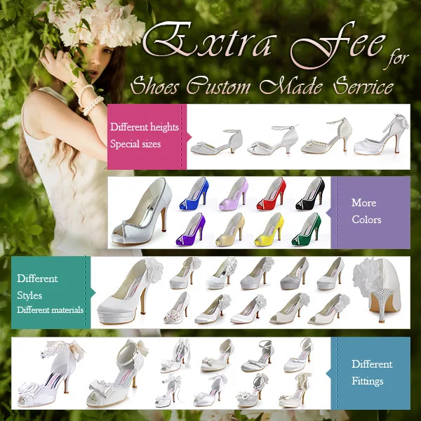 

Extra Order Charge Fees for Shoes Custom Made Service (change heel height,color,size,decoration etc.)