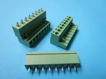 

40 Pcs Close Straight 8 pin/way Pitch 5.08mm Screw Terminal Block Connector Green Color Pluggable Type With Straight pin