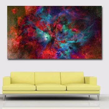 

SELFLESSLY Nebula Canvas Art Painting Modern Poster Print For Living Room Red Clouds Decorative Paintings Unframed