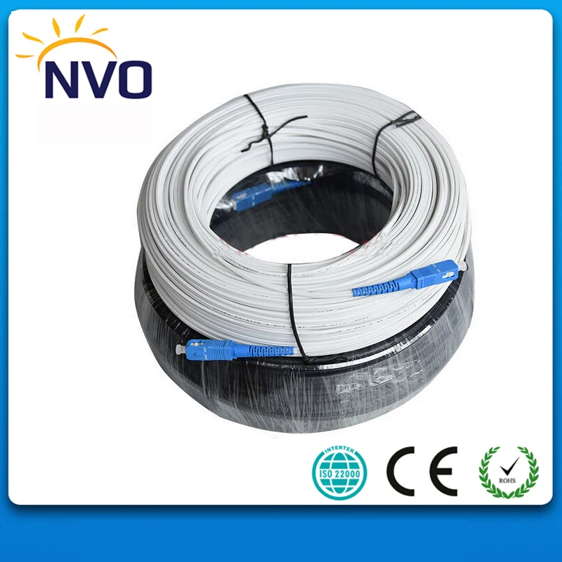 

100M 1core FTTH Outdoor Fiber Optic Drop Cable Patch Cord SC/UPC to SC/UPC G657A1 LSZH Jacket Simplex SM Fiber Optic Jumper