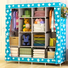 Entrega normal tamanho grande moderno simples guarda-roupa tecido dobrável pano armário de armazenamento diy montagem fácil instalar reforço
