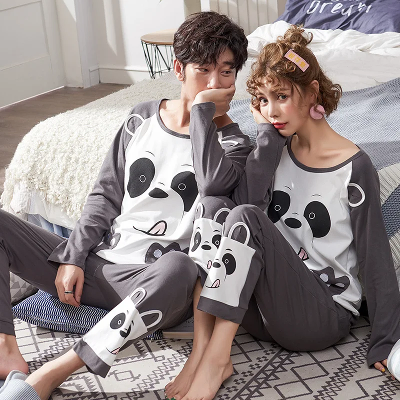 BZEL Panda Lovers' одежда для сна хлопковый пижамный комплект с длинными рукавами