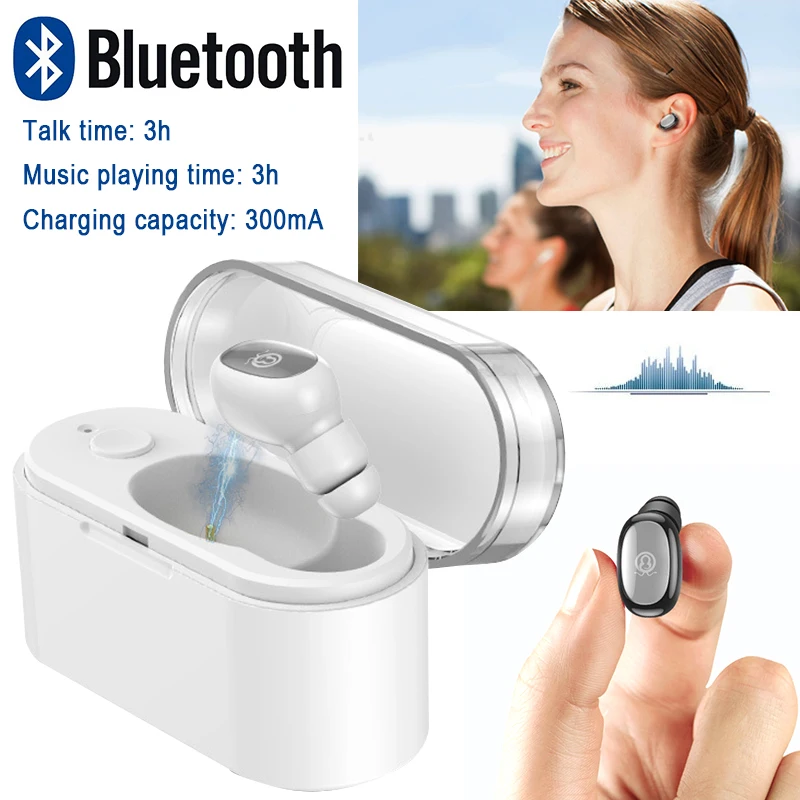 Мини Hands-Free наушники С Подавлением Шума 10 м беспроводные наушники в ухо портативные Bluetooth наушники Спорт для TWS