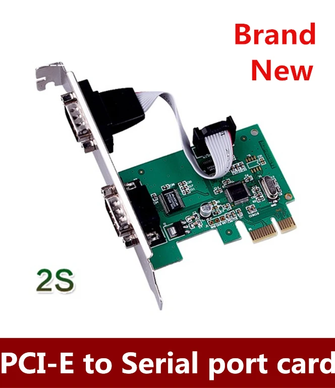 

Brand New PCI Express PCI-E to 2 Ports COM 9 Pin Serial RS232 Card Adapter for Win7 Vista XP 64 Free Shipping