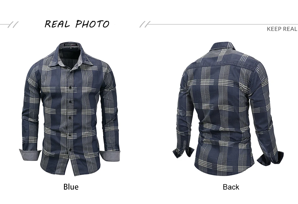 Fredd Marshall 2017 Men Long Sleeve Patchwork Plaid Denim Dress Shirt 100% Cotton Male Business Social Shirts Brand Men Clothing (6)