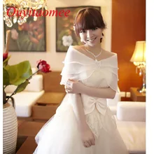 Fashion Wedding Wrap Three Layer Wedding Jacket Wraps Ruffles White Organza Women Off The Shoulder Wrap Shrug 2018