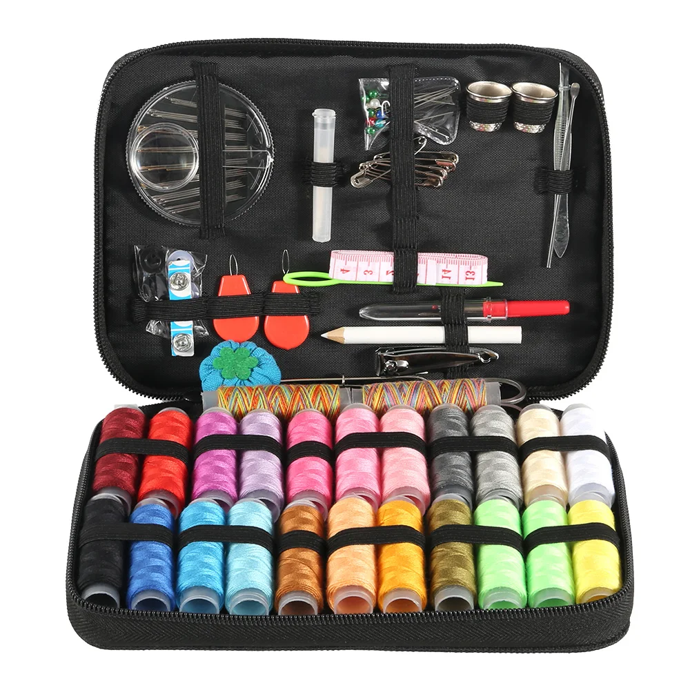 

98Pcs Sewing Kits Box Tools Set for Quilting Stitching Needle Thread Knitting Accessories Organizer Crochet Bag Punch Buttons