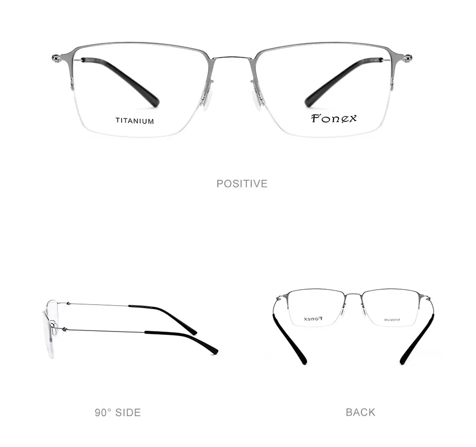 Титановый сплав оправа для очков мужские полуоправы по рецепту Близорукость Оптические очки оправы женские корейские Безвинтовые очки 9861