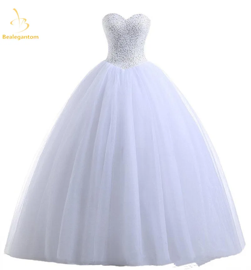 

Bealegantom White Ball Gown Quinceanera Dresses 2019 Beaded Sequined Sweet 16 Dress For 15 Years Vestidos De 15 Anos QA1225