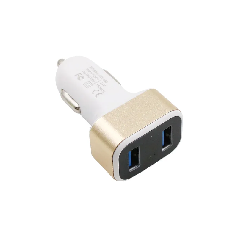Цифровой вольтметр постоянного тока двойной USB порт автомобильное зарядное устройство для iPhone iPad зарядный адаптер 2.1A автомобильное зарядное устройство двойной USB детектор напряжения - Цвет: Золотой