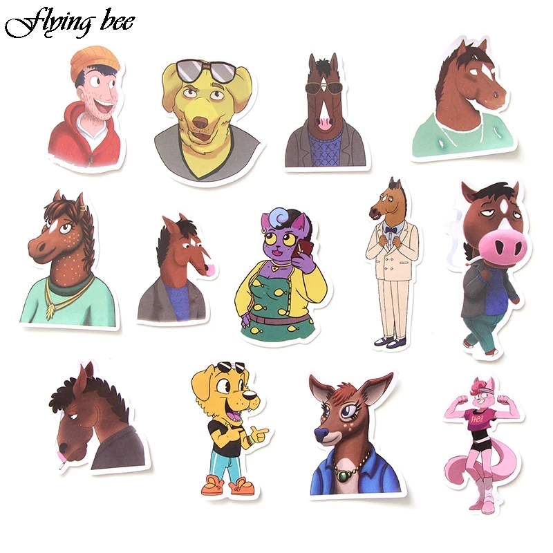 Flyingbee 58 шт. BoJack Horseman Водонепроницаемая наклейка s детская игрушка наклейка для DIY багажа ноутбука скейтборда автомобиля телефона Декор X0051