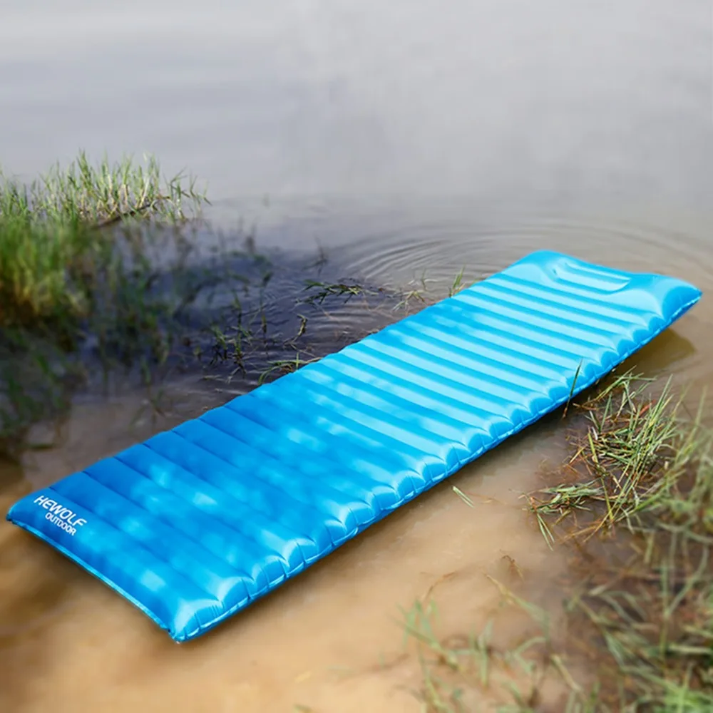 

Hewolf Outdoor Light Weight Inflatable Air Bag Type Cushion Mattress Waterproof Sleeping Pad Fast Filling Portable Travel Cusion