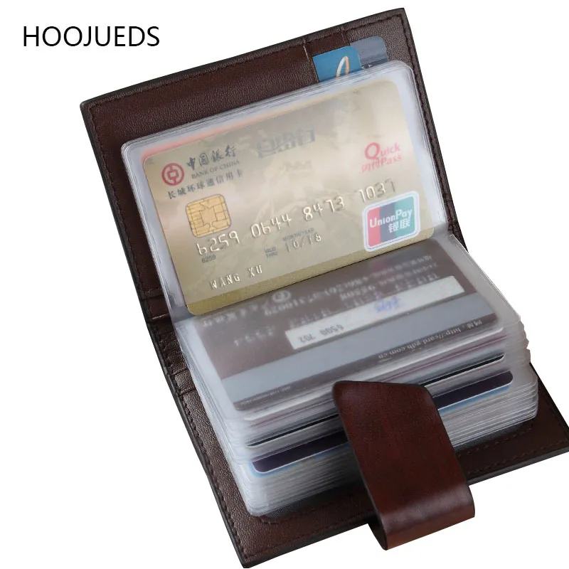 

ID Credit Card Holder Organizer Pocket Name Business Card Holders 26 Slots For Men HOOJUEDS