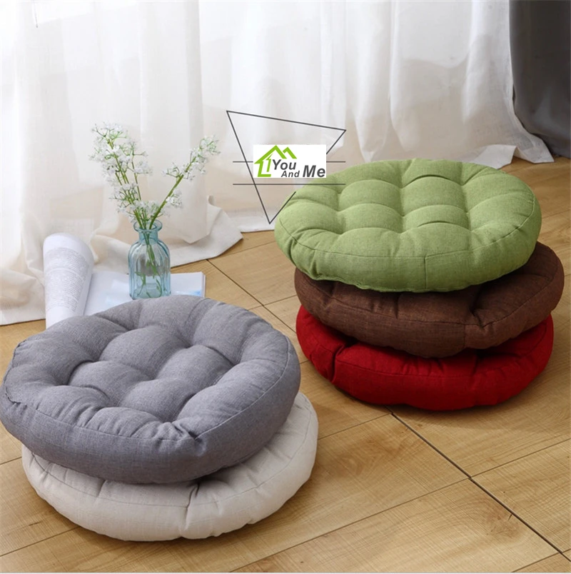 Подушка из хлопка и льна круглой формы 45 см|seat mat|cushion padchair seat |