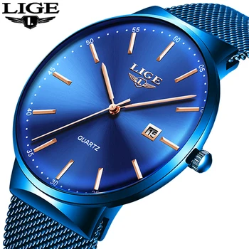 

2019LIGE Top Brand Luxury Watches Men Stainless Steel Ultra Thin Watches Men Classic Quartz Men's Wrist Watch Relogio Masculino