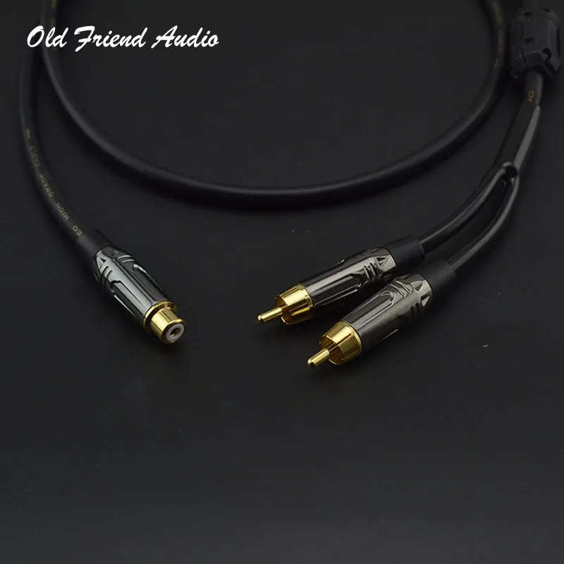 

A031 HIFI RCA Female to 2 RCA Male Stereo DIY RCA Audio Cable for Mp3 AMP DAC
