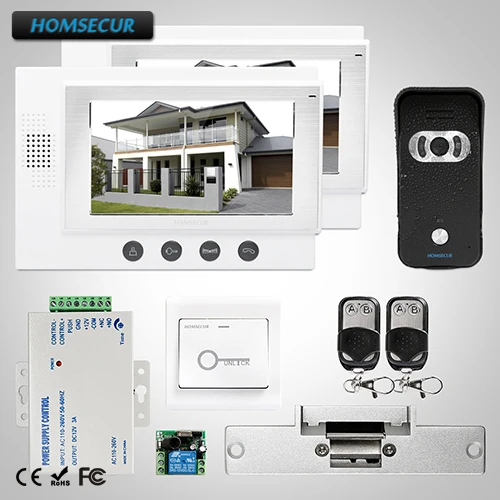 

HOMSECUR 7" Wired Hands-free Video&Audio Smart Doorbell+Outdoor Monitoring 1C2M : TC021-B Camera +TM701-W Monitor