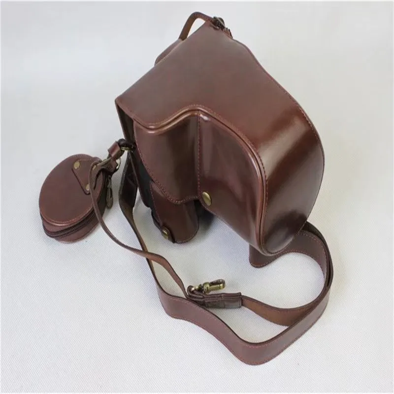 

Black Brown Luxury Camera Bag Case for Panasonic GH5 GH5DK DC-GH5 Skin PU Leather Cover With Storage Pouch Bottom Opening Case