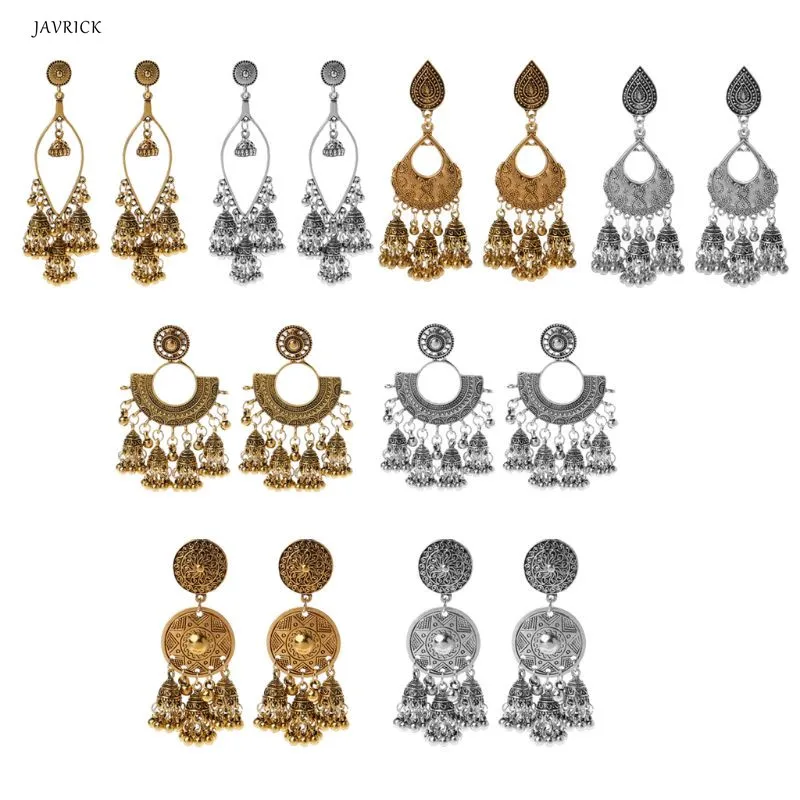 

Bollywood Ethnic Bridal Bride Kundan Jhumka Jhumki Indian Bahubali Drop Earrings