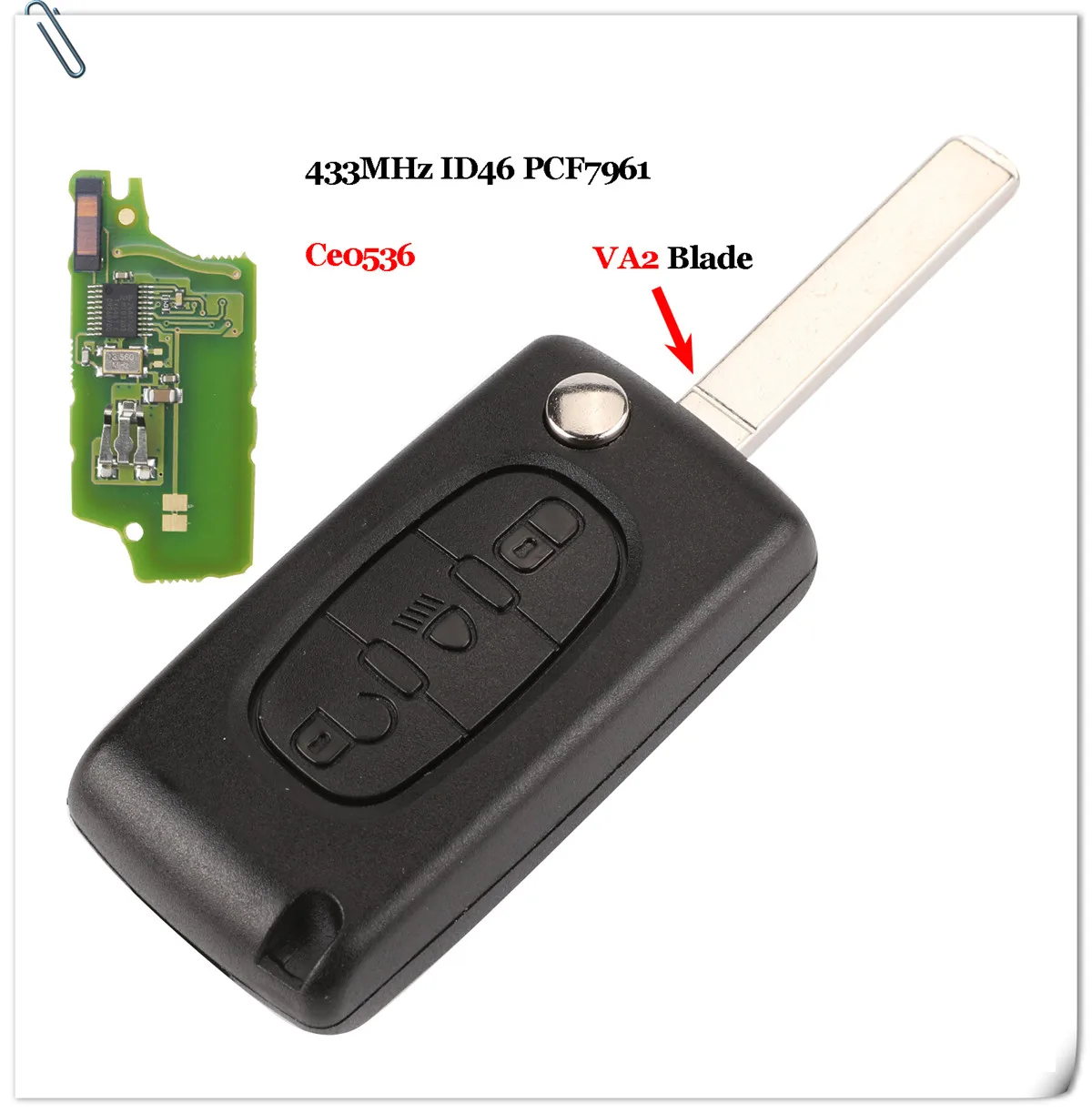 10pcs ASK/FSK 433Mhz ID46 Per Citroen C2 C3 C4 C5 C6 C8 3 Bottoni Lampada di Vibrazione auto Chiave a distanza di Fob VA2/HU83 Lama CE0523 Ce0536 - HTB16sVHcvc3T1VjSZPfq6AWHXXaF