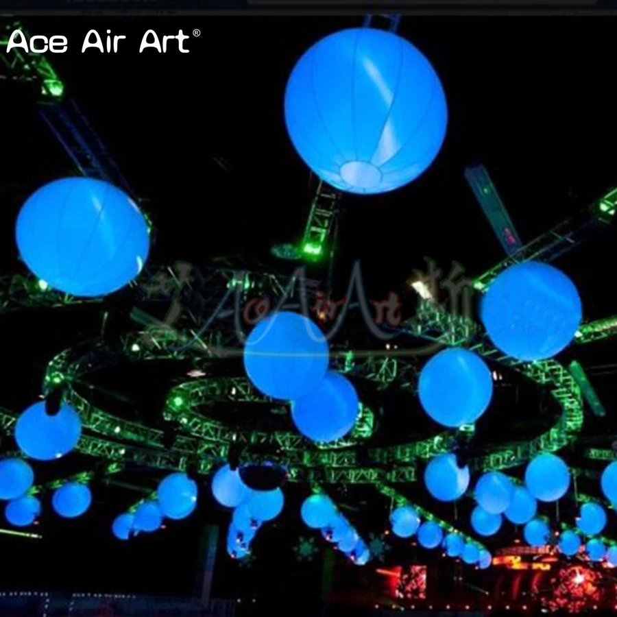 

6 pcs indoor and outdoor Led lighting inflatable hanging ball,illuminated sphere with changing color bubbles for exhibition