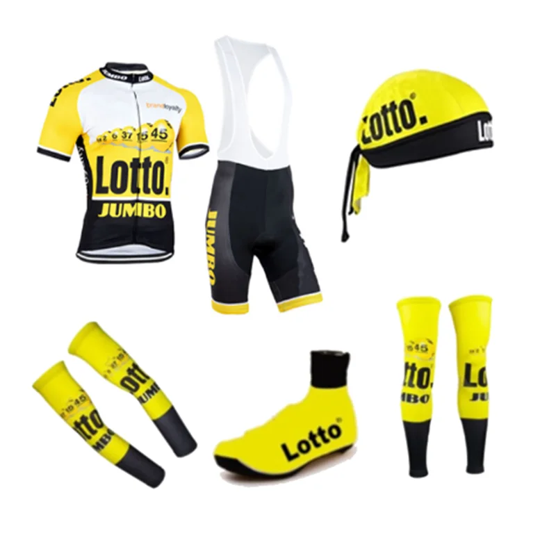 Team Lotto Pro Jumbo 6 штук полный комплект велосипедная футболка с коротким рукавом Quickdry велосипедная Одежда MTB Ropa Ciclismo велосипед Майо