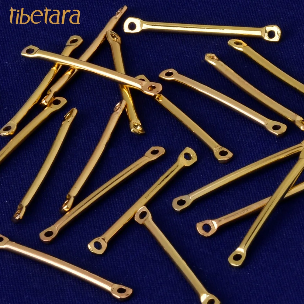 Bar Connector Charms brass Tone 2 Sided Simply Lovely,Ready to stamp