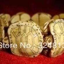 Тибетская кость резной BLESS браслет с черепахами#2488g