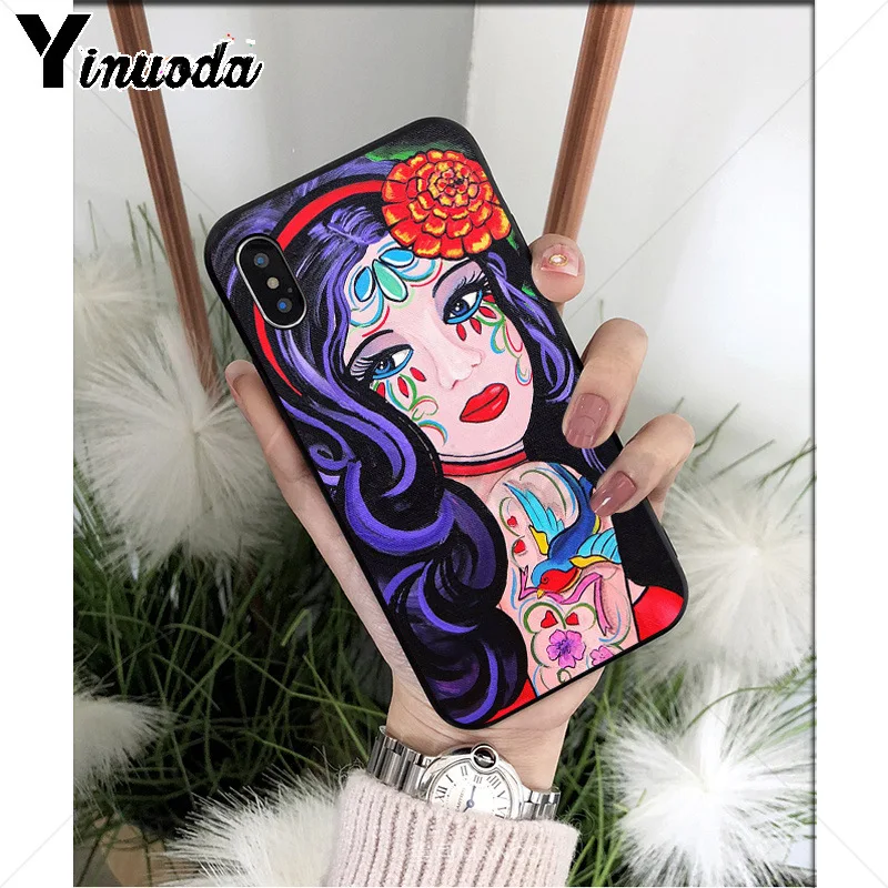 Catrina beautiful rose girl Skull Art