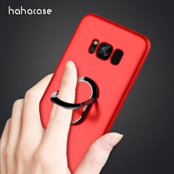 

1000pcs Soft Silicone With 360 Rotation Magnetic Car Stand Cover For Samsung S9 S8 Plus Note 8 Case Finger Ring Kickstand Cover