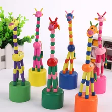 Детские деревянные игрушки качели и танцы Мультяшные звери Жираф обучающая модель для детей