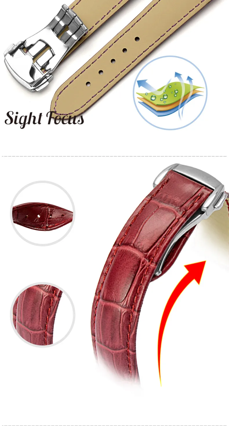 18 мм глянцевый женский кожаный ремешок для часов Omega ремешок для часов женский браслет фиолетовый красный черный коричневый белый розовый женский ремень