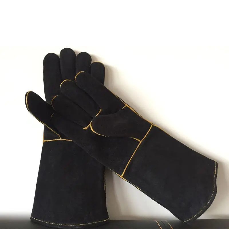 Soldagem para Churrasco Resistente ao Calor para Soldadores Par de Couro Acampamento Luvas Cozinhar Lareira Jardinagem Faça Você Mesmo Trabalho Madeira L29k 1 8 Cheap Luvas de segurança