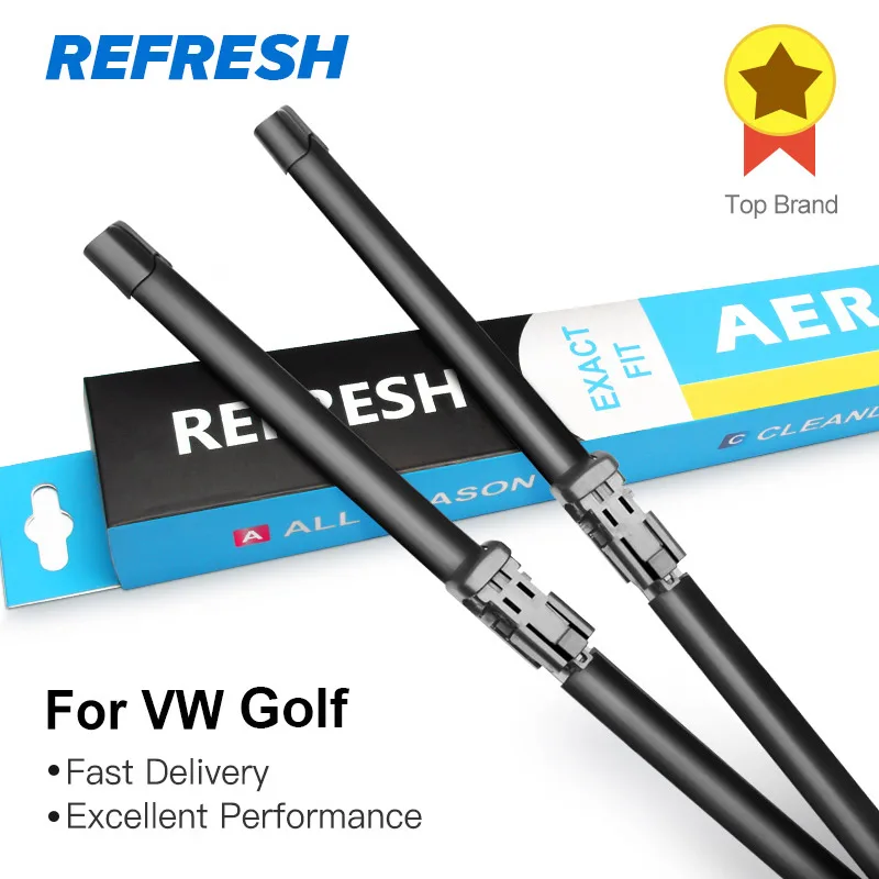 REFRESH Wiper Blades for Volkswagen VW Golf Mk4 / Mk5 / Mk6 / Mk7 Model Year from 2002 to 2017