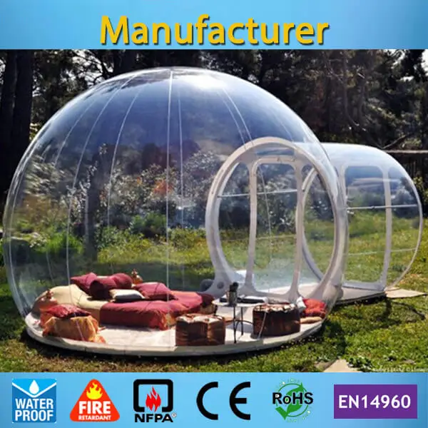Cheap Free shipping commercial inflatable clear bubble tent with free CE/UL blower and carry bag