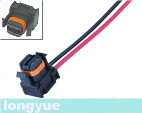 

longyue 2pcs universal 2-pin Vehicle Waterproof Socket Distributor Wiring Harness Adapter 15cm wire