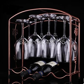 

Red wine beverage holder wine rack Wrought iron creative European fashion hangs stand tall foot
