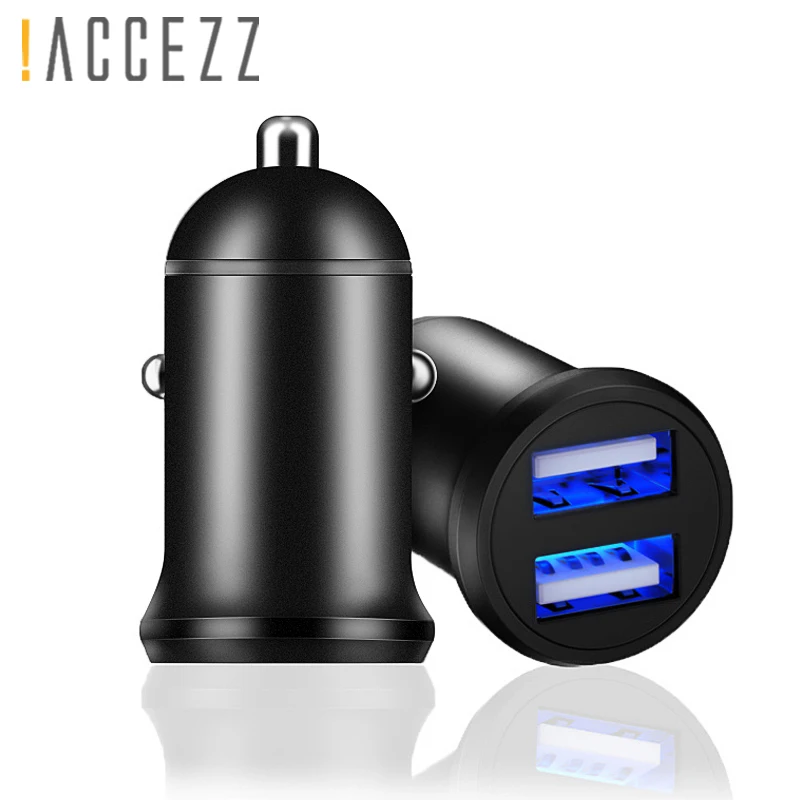 ! Мини адаптер ACCEZZ с двумя USB портами для быстрой зарядки автомобиля iPhone 7 Plus 6 5S XS MAX