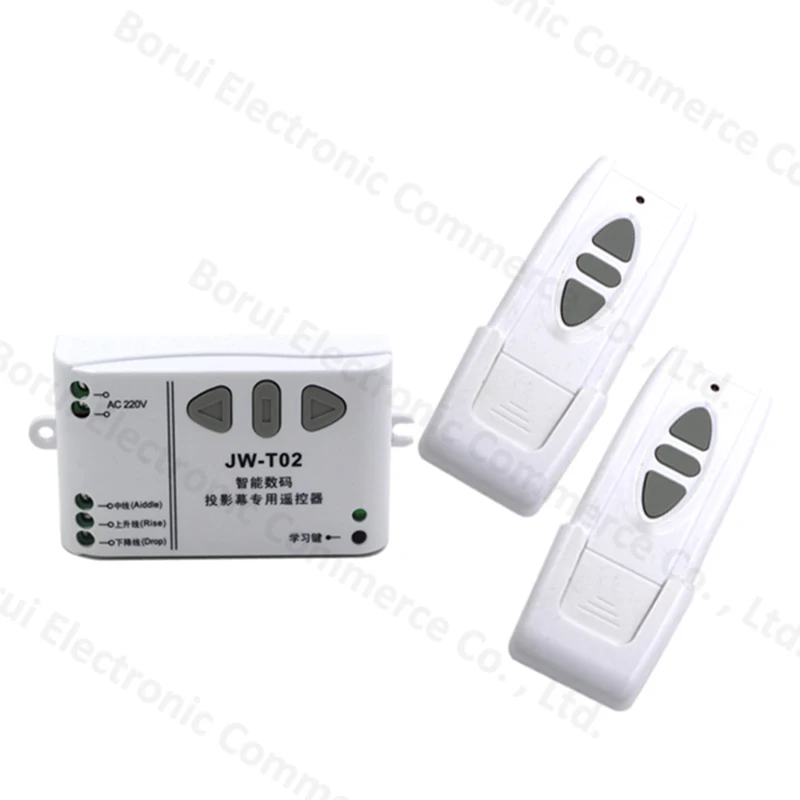 

220V Motor Remote Control Switch System,Up stop down Motor reversing controller with 2 remote controller