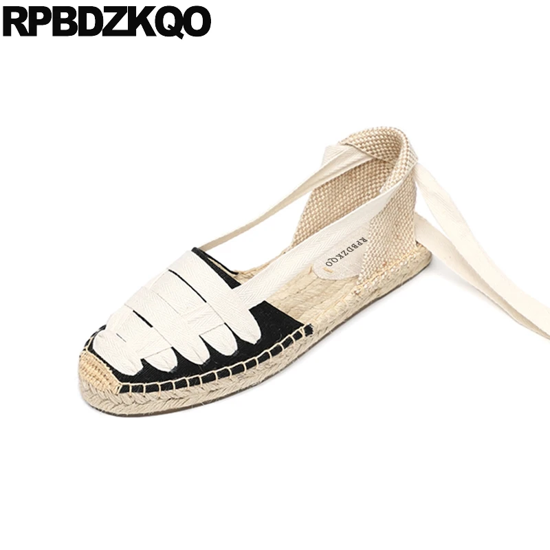 Canvas Espadrilles Chinese Fisherman Ladies Hemp Lace Up Sandals Large