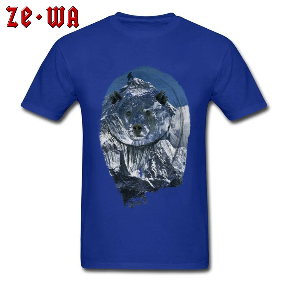 polar bears Men 2018 Hot Sale Street Tees O Neck Summer/Autumn 100% Cotton T-shirts Funny Short Sleeve Tops Tees polar bears blue