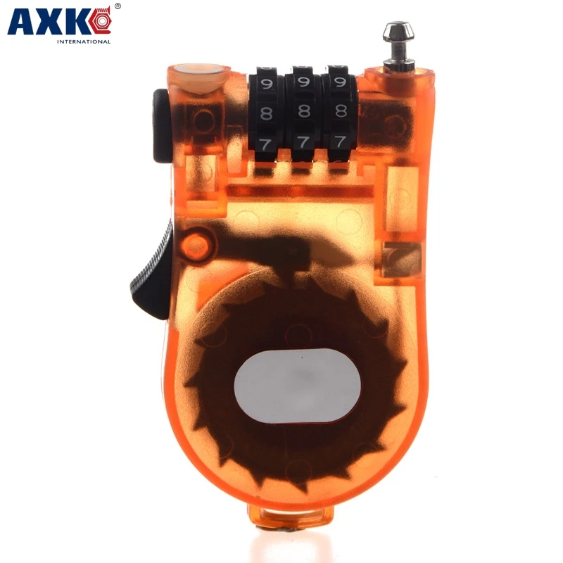 

Axk Promotion! 3 Feet Cable Lock Retractable Combination For Luggage Cycling - Orange