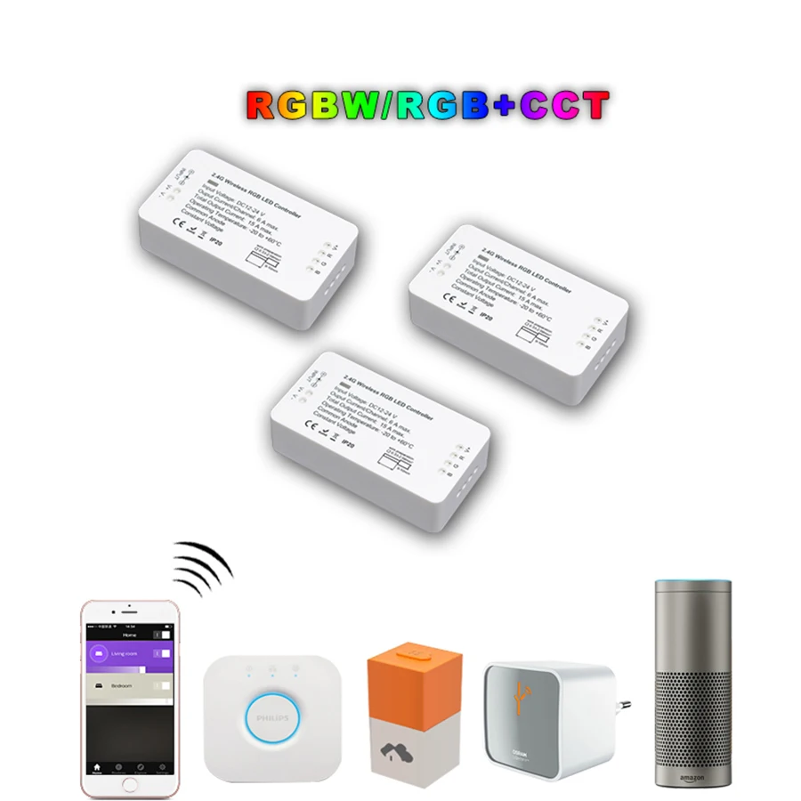 ZIGBEE Led Controller RGB+CCT WW/CW Controller LED DC12-24V LED Strip Controller ZLL APP Controller RGBW RGB Dimmer