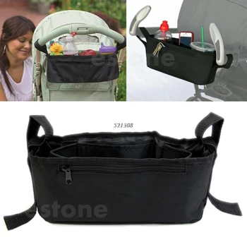 

Stroller Drink Parent Tray Pram Console Organizer Double Cup Holder Phone Jogger
