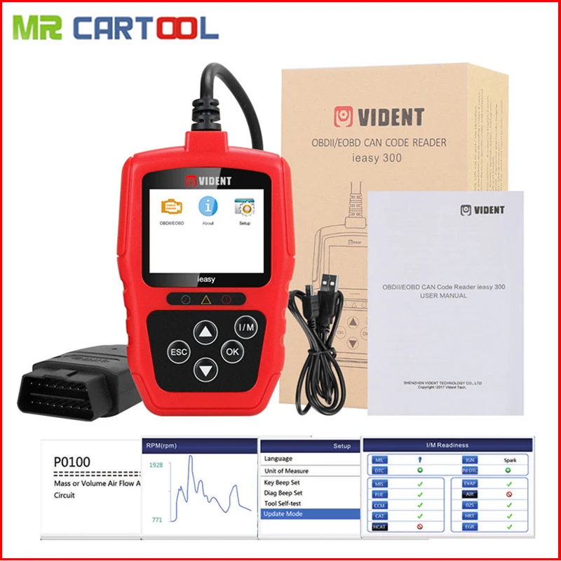 Vident iEasy300 EOBD OBD2 сканер автомобильный диагностический сканирующий инструмент escaner
