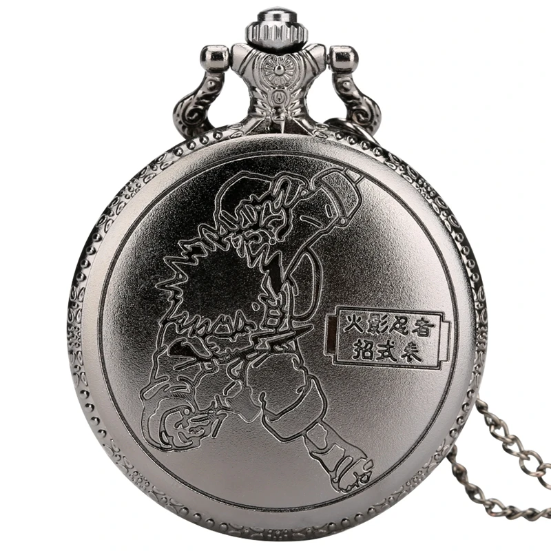 Уникальный черный наруто Марка кварцевые карманные часы ожерелье Япония аниме тема Fob часы Мода кулон косплей мужские часы цепь подарок