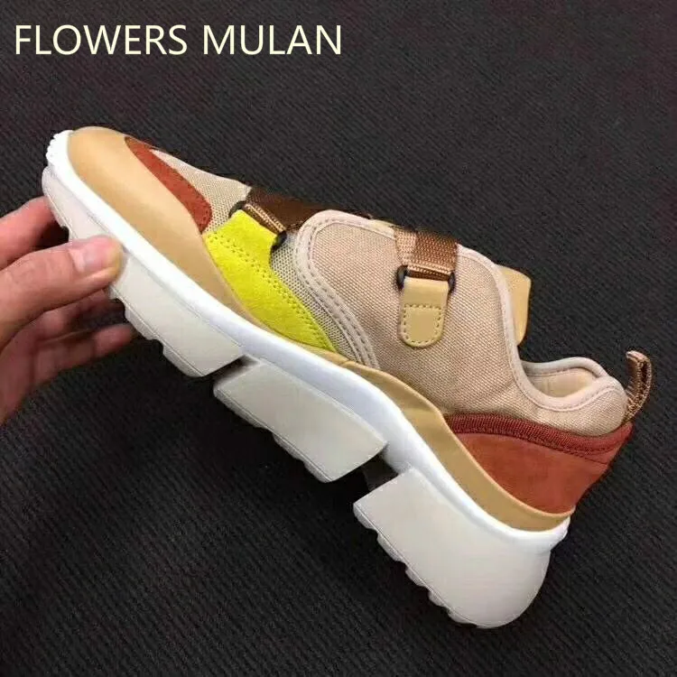 

Fashion New 2018 Star Same Style Patchwork Mixed Color Women Casual Shoes Round Toe Low No-slip Rubber Heel Sneakers Lady Shoes