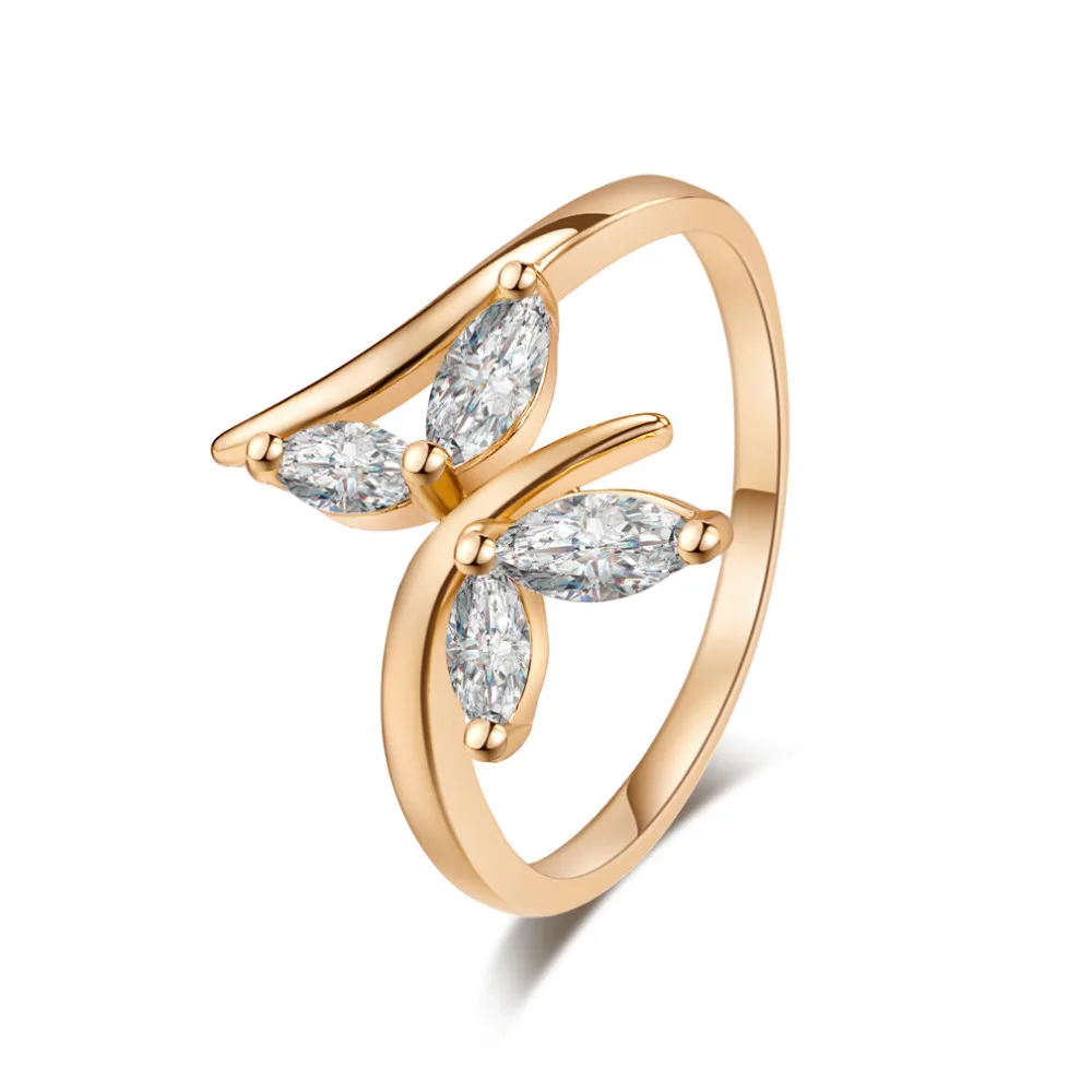New Arrival Exquisite Unique Jewelry Ring Cute Butterfly Design Zircon